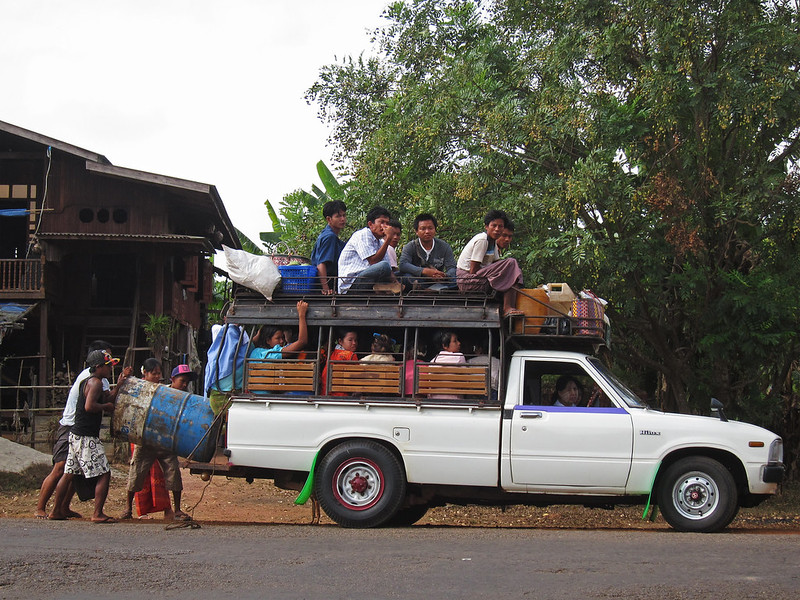 Passenger in transit near Kone-Myint Thayar Village, Myanmar. Photo: Markus Kostner / World Bank