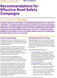 Recommendations for Effective Road Safety Campaigns (Bloomberg Philanthropies & Vital Strategies)